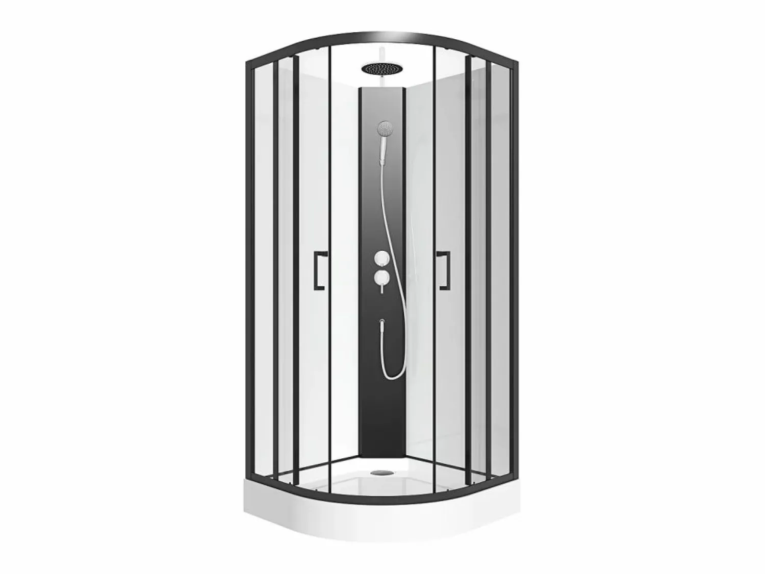 Hot Shower & Design Cabina de ducha - Altura ajustable - L90 x l90 x H200/220 cm - Negro y blanco - ROVATA Negro / Blanco