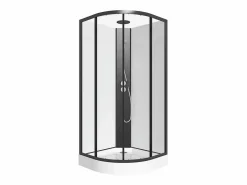 Hot Shower & Design Cabina de ducha - Altura ajustable - L90 x l90 x H200/220 cm - Negro y blanco - ROVATA Negro / Blanco