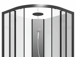 Hot Shower & Design Cabina de ducha - Altura ajustable - L90 x l90 x H200/220 cm - Negro y blanco - ROVATA Negro / Blanco