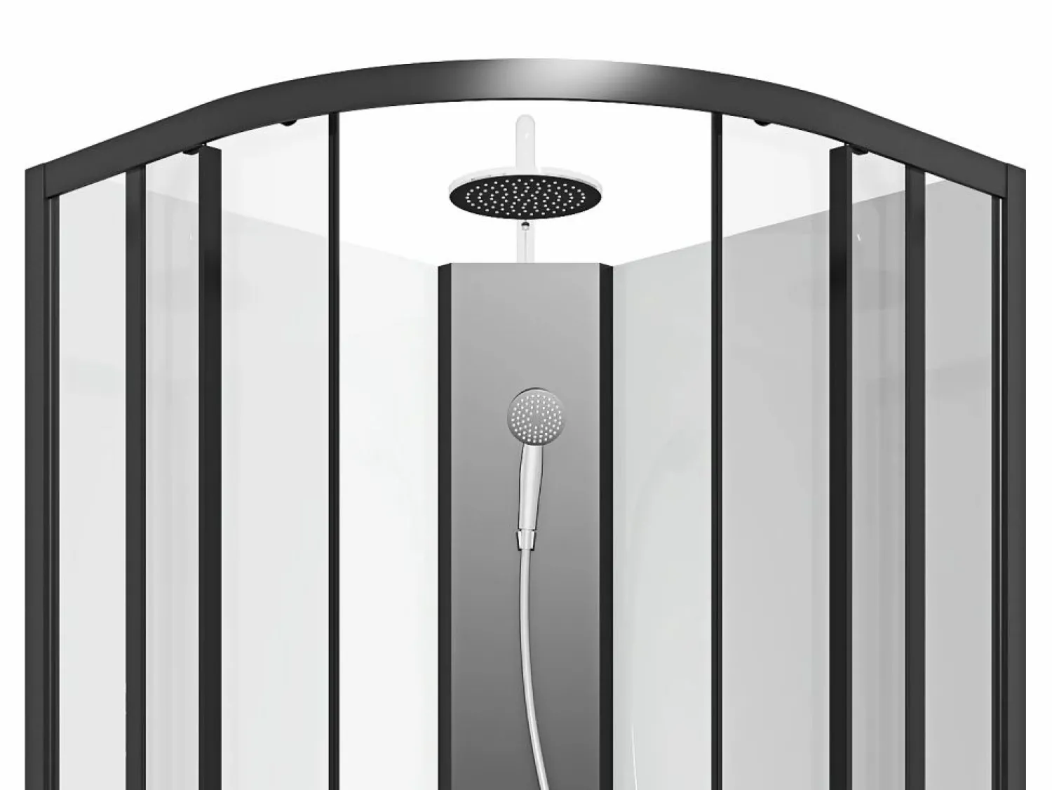 Hot Shower & Design Cabina de ducha - Altura ajustable - L90 x l90 x H200/220 cm - Negro y blanco - ROVATA Negro / Blanco