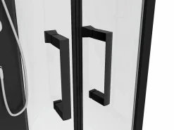 Hot Shower & Design Cabina de ducha - Altura ajustable - L90 x l90 x H200/220 cm - Negro y blanco - ROVATA Negro / Blanco