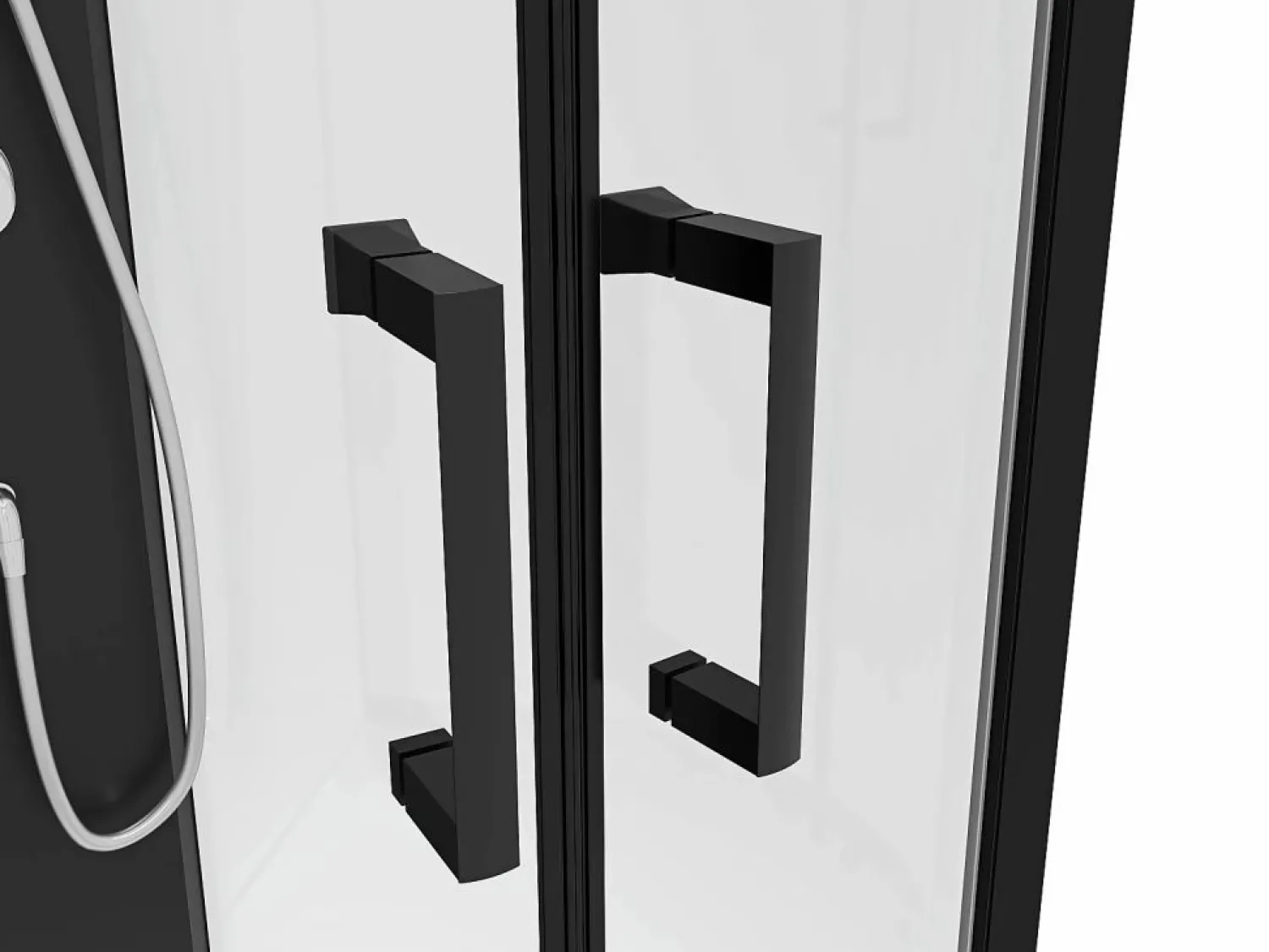 Hot Shower & Design Cabina de ducha - Altura ajustable - L90 x l90 x H200/220 cm - Negro y blanco - ROVATA Negro / Blanco