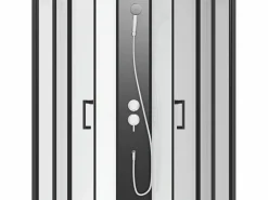 Hot Shower & Design Cabina de ducha - Altura ajustable - L90 x l90 x H200/220 cm - Negro y blanco - ROVATA Negro / Blanco