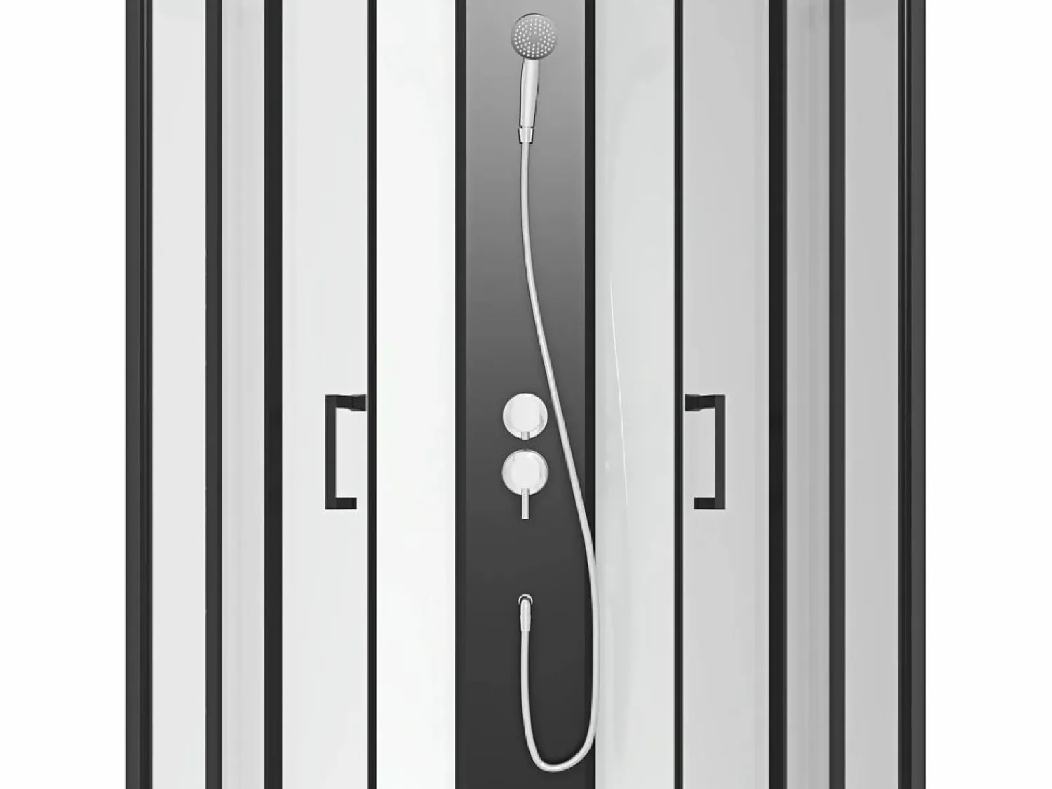 Hot Shower & Design Cabina de ducha - Altura ajustable - L90 x l90 x H200/220 cm - Negro y blanco - ROVATA Negro / Blanco