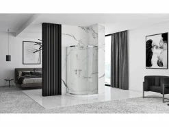 Discount Rea Cabina De Ducha + Plato De Ducha Look Chrome 80X80 Plateado