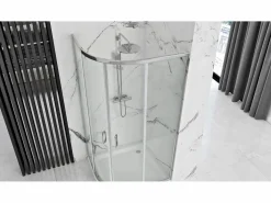 Discount Rea Cabina De Ducha + Plato De Ducha Look Chrome 80X80 Plateado