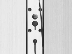 Best Shower & Design Cabina de ducha angular hidromasaje negra, Largo 80 x Ancho 80 x Alt. 225 cm, ZALIFA Negro / Blanco