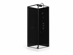 Best Shower & Design Cabina de ducha cuadrada - Altura ajustable - - L80 x l80 x Alt. 213/232 cm - BADONI Negro