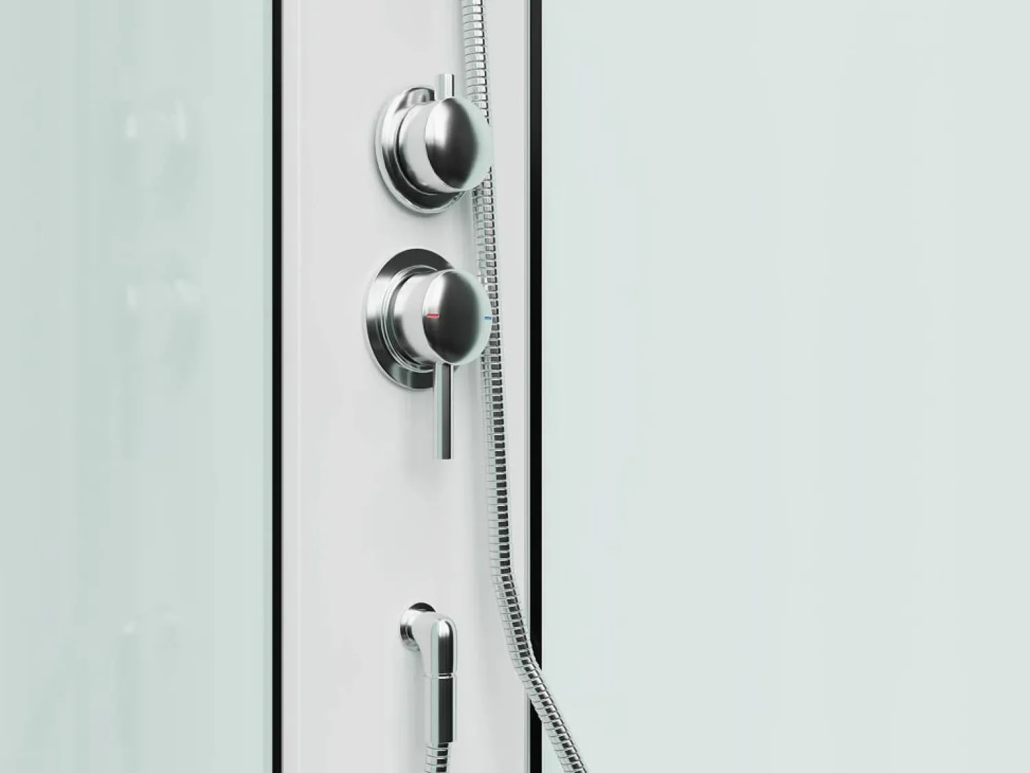 Shower & Design Cabina de ducha cuadrada - Negro y blanco - L80 x L80 x Alt. 225 cm - SAMABI
