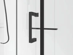 Shower & Design Cabina de ducha de esquina reversible, negro y blanco, Ancho 110 x 80 x Alt. 225 cm, ZODANI