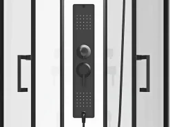 Shower & Design Cabina de ducha de hidromasaje en cuarto de círculo, L90 x l90 x 215 cm, SOLENA