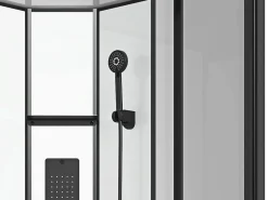 Shower & Design Cabina de ducha de hidromasaje rectangular, Ancho 110 x Prof. 80 x Alt. 215 cm, SULIPA