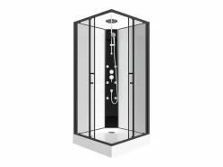 Shower & Design Cabina de ducha de ángulo hidromasaje, Ancho 80 x 80 x Alt. 225 cm, KIVORA
