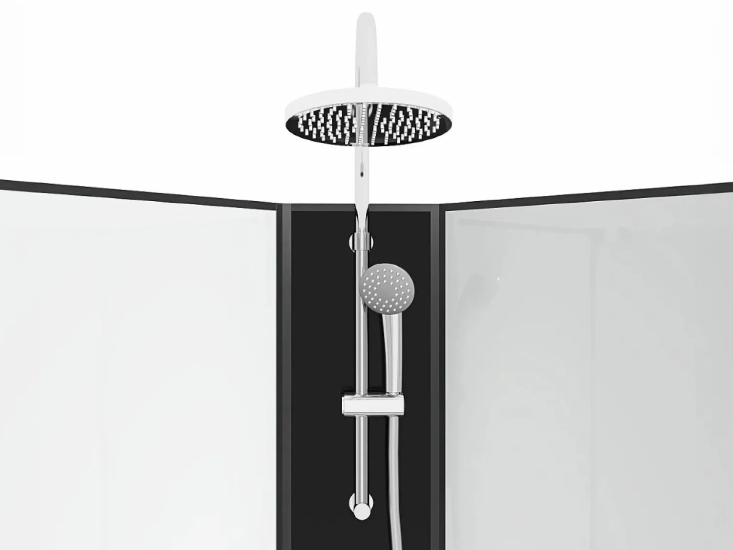 Shower & Design Cabina de ducha de ángulo hidromasaje, Ancho 80 x 80 x Alt. 225 cm, KIVORA