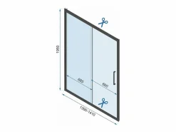 Rea Cabina De Ducha De Pared Rapid Slide Chrome 100X80
