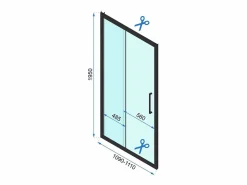 Outlet Rea Cabina De Ducha De Pared Rapid Slide 130X80 Black Negro