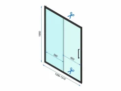 Outlet Rea Cabina De Ducha De Pared Rapid Slide 130X80 Black Negro