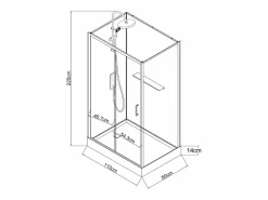 Outlet Shower & Design Cabina de ducha esquinera reversible, , L110 x l80 x H225 cm, ZODANI Negro