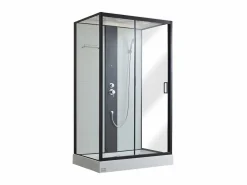 Shower & Design Cabina de ducha hidromasaje, lluvia tropical y ducha de mano PRIMEA - 120 x 80 x 215 cm