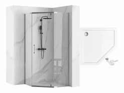 Outlet Rea Cabina De Ducha Axin 90X90 Chrome Gris