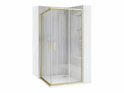 Hot Rea Cabina De Ducha City 80X80 Brush Gold Dorado