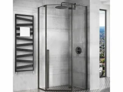 Sale Cabina De Ducha Diamond 80X80 Black + Plato De Ducha Savoy White Mampara De Ducha