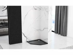 Sale Cabina De Ducha Diamond 80X80 Black + Plato De Ducha Savoy White Mampara De Ducha