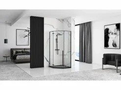 Sale Cabina De Ducha Diamond 80X80 Black + Plato De Ducha Savoy White Mampara De Ducha