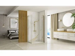Rea Cabina De Ducha Hugo Brush Gold 100X80