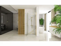 Outlet Cabina De Ducha Hugo 80X80 Brush Gold Mampara De Ducha