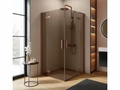Best Cabina De Ducha Hugo Double 80X80 Brush Copper Cabina De Ducha
