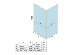 Rea Cabina De Ducha Primo Swing 90X90 Chrome Gris