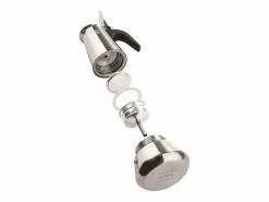 Cafetera Italiana Pezzetti Steelexpress 6 Tazas Acero Inoxidable Naranja Todos los Fuegos Inducción