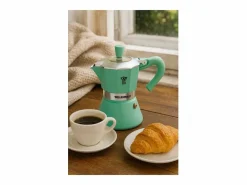 Best Cafetera Italiana Pezzetti Bellexpress 6 Tazas Aluminio Turquesa Todos los Fuegos Incluido Inducción Pequeño Electrodoméstico