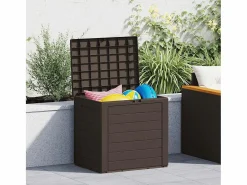 Garden Furniture Cagnes-sur-Mer Caja de almacenaje de jardín polipropileno marrón 58,5x46x55 cm