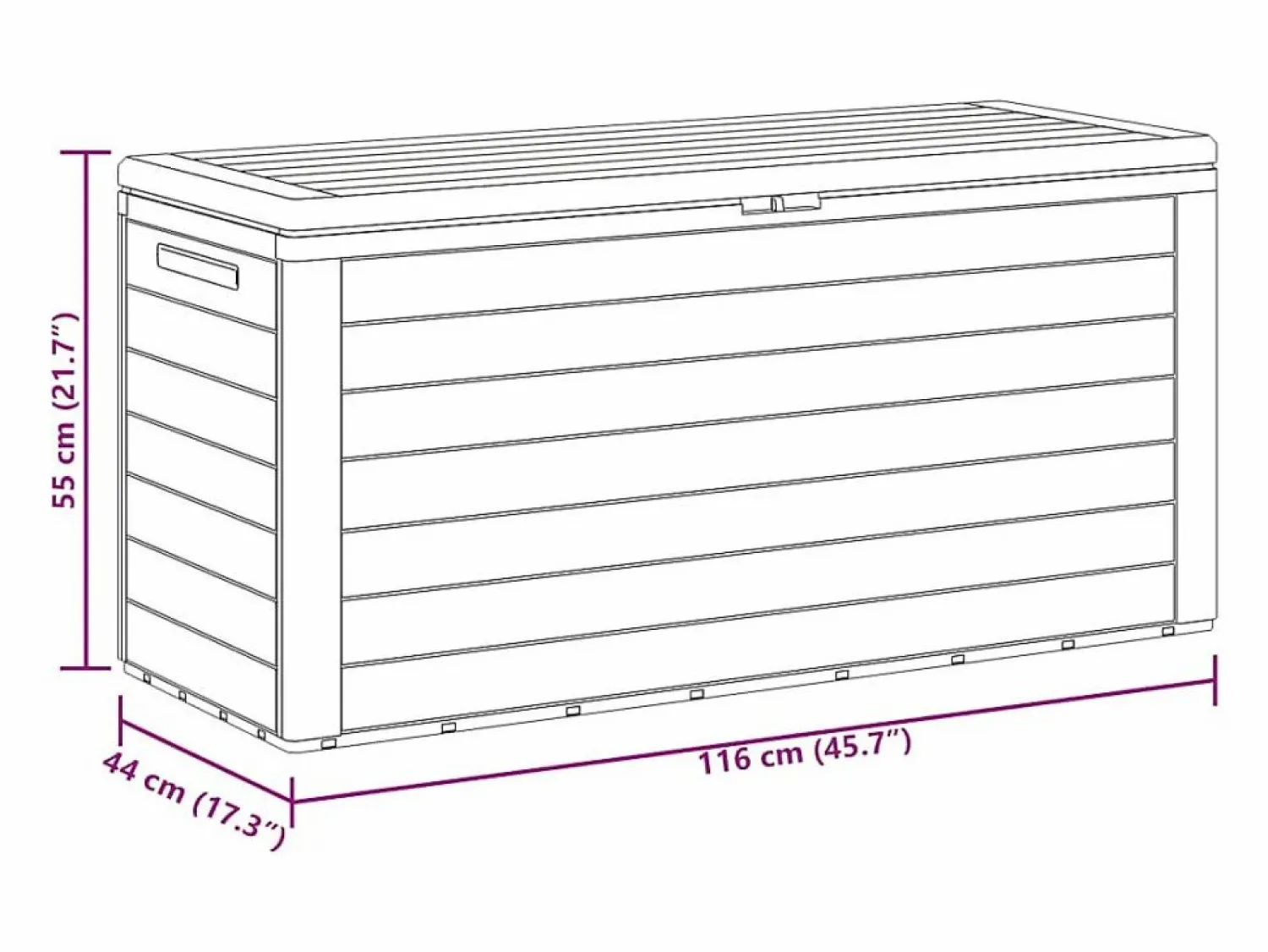 Discount Cagnes-sur-Mer Caja de almacenamiento de jardín marrón 116x44x55 cm Baúl De Jardín