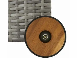 New vidaxl Caja almacenaje jardín ratán sintético claro 120x65x61 cm Gris
