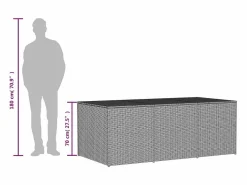 New Caja de almacenaje de jardín ratán sintético mezcla 984L Baúl De Jardín