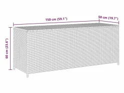 vidaxl Caja de almacenaje de jardín ratán sintético 150x50x60 cm