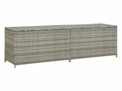 vidaxl Caja de almacenaje de jardín ratán sintético 200x50x60 cm