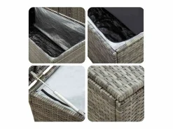 vidaxl Caja de almacenaje de jardín ratán sintético 200x50x60 cm