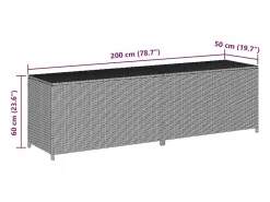 vidaxl Caja de almacenaje de jardín ratán sintético 200x50x60 cm