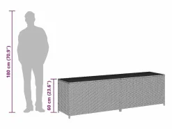 vidaxl Caja de almacenaje de jardín ratán sintético 200x50x60 cm