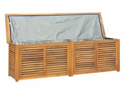 Discount Caja de almacenaje de jardín con bolsa teca maciza 175x50x55 cm Baúl De Jardín