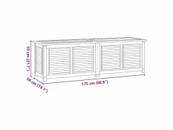 Discount Caja de almacenaje de jardín con bolsa teca maciza 175x50x55 cm Baúl De Jardín
