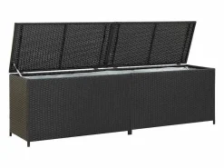 Best Caja de almacenaje de jardín ratán sintético 200x50x60 cm Baúl De Jardín