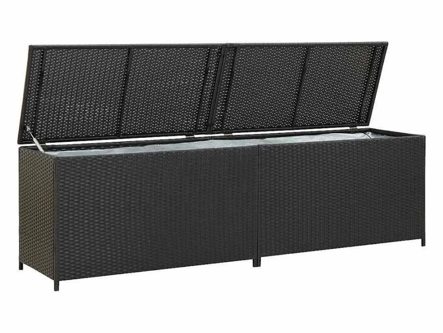 Best Caja de almacenaje de jardín ratán sintético 200x50x60 cm Baúl De Jardín