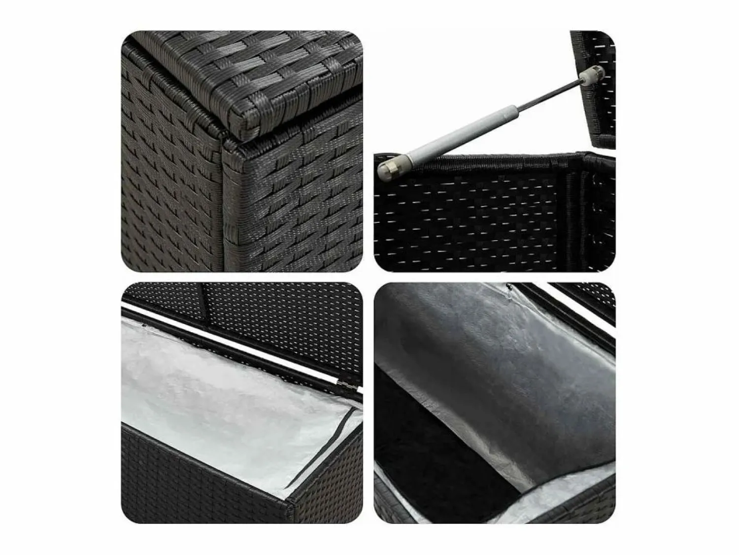 Best Caja de almacenaje de jardín ratán sintético 200x50x60 cm Baúl De Jardín