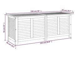 Discount vidaxl Caja de almacenaje de jardín madera maciza acacia 150x50x56 cm Color natural claro