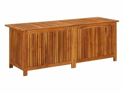 Caja de almacenaje de jardín madera maciza acacia 150x50x58 cm Baúl De Jardín